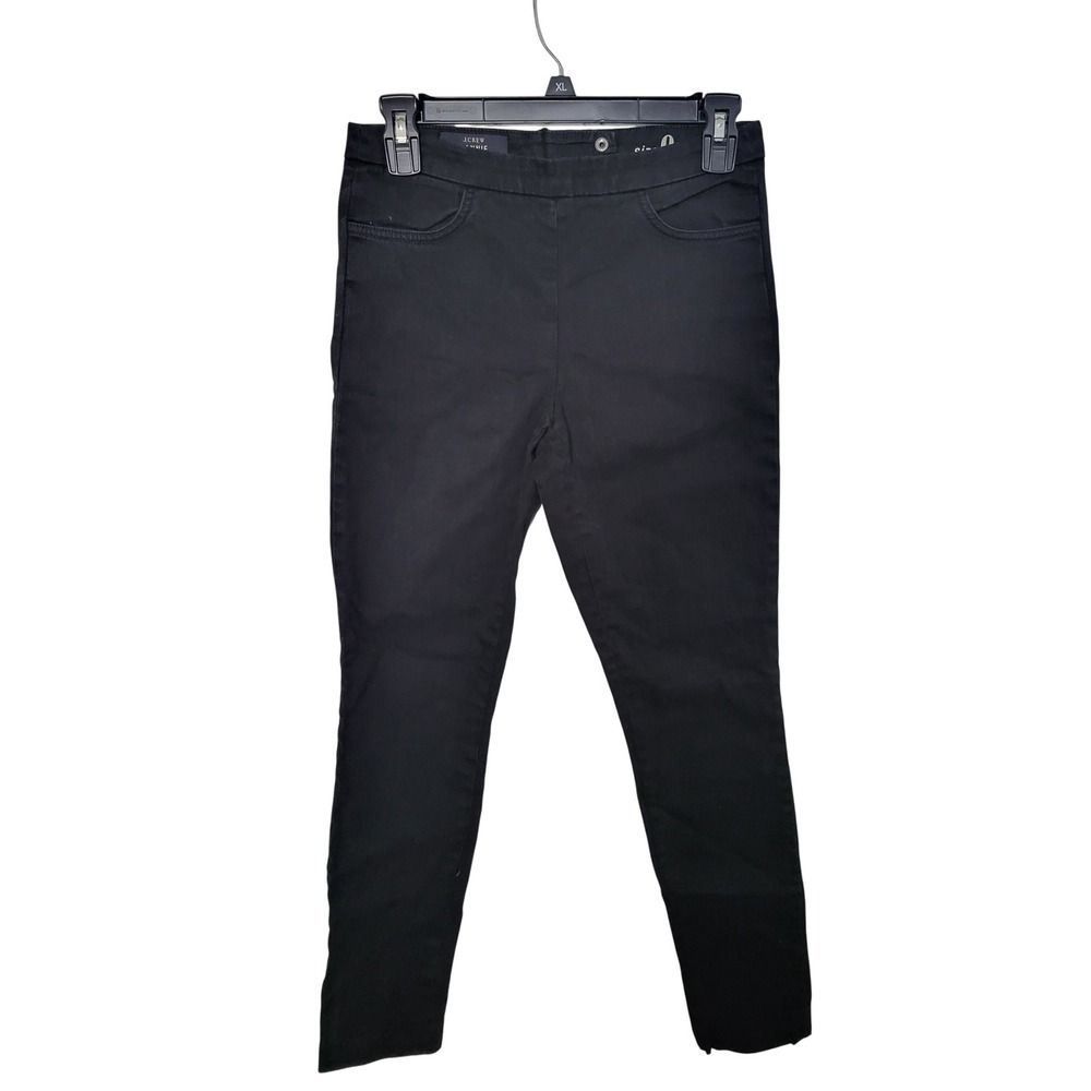J.Crew Dannie Pants Womens Sz:0 Black High Rise Skinny Exposed Back Zip Stretch